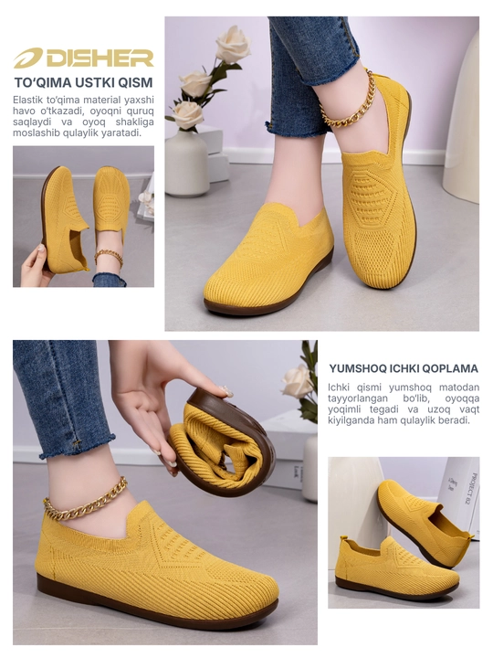 Ayollar sliponlari DISHER KnitEase