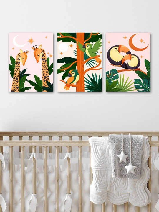 3 ta laminatsiyalangan poster ofislar, uy va bolalar xonalari uchun ideal - 