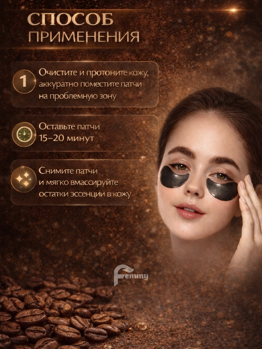 Гидрогелевые патчи с коллагеном от темных кругов под глазами, от отечности и темных кругов