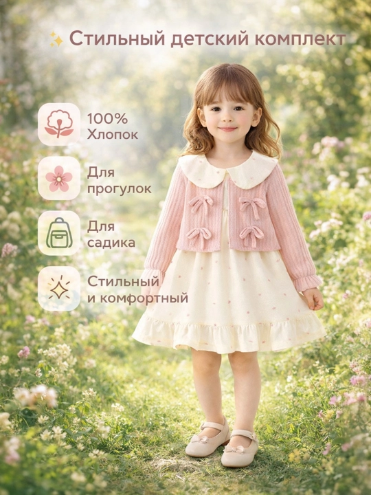 Платье для девочек, осень, для праздников, для садика, для повседневной носки - 