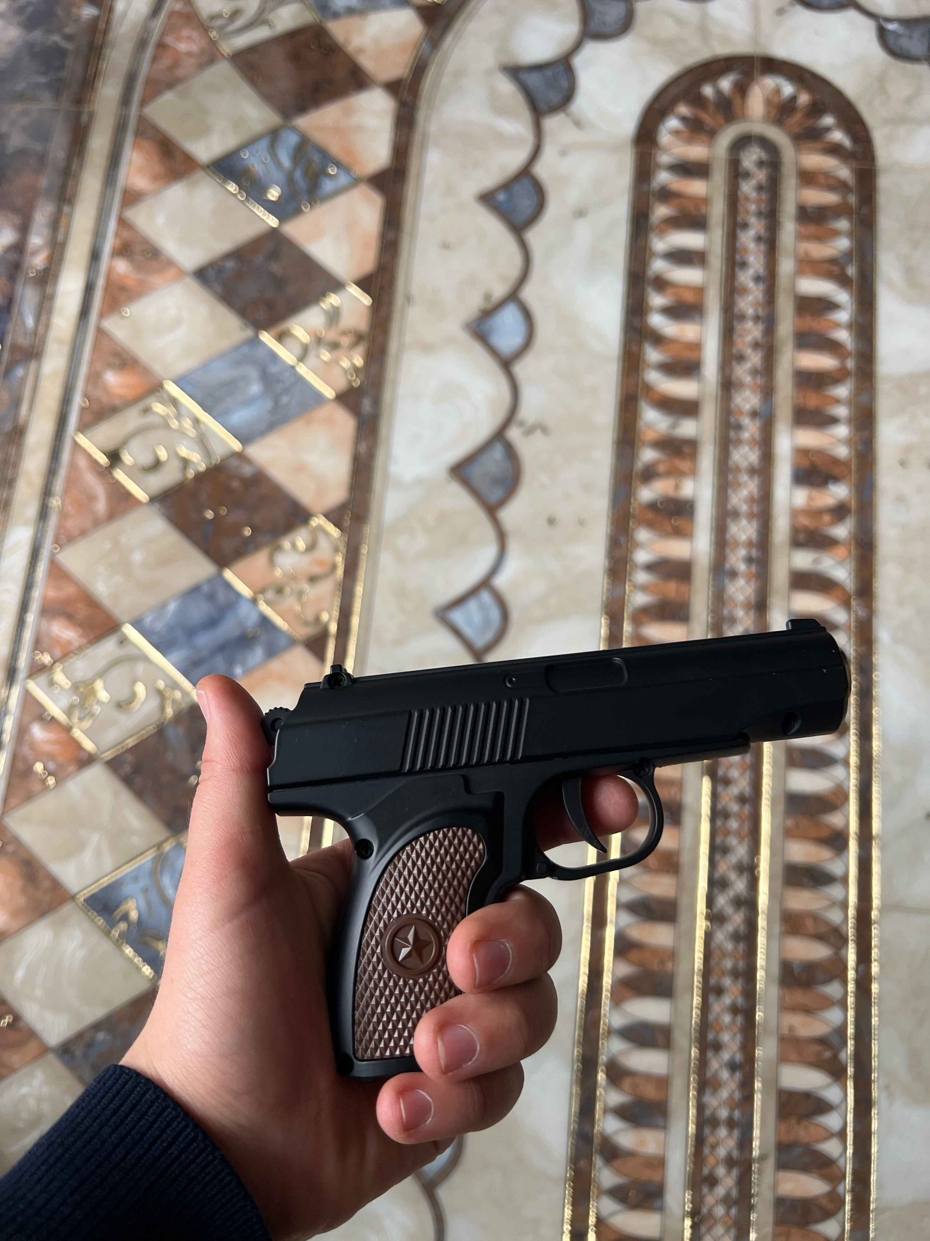 Metal pistolet, temir to'pponcha, К-113, M17, C28, glushiteli bilan, pistalet, pnevmatik