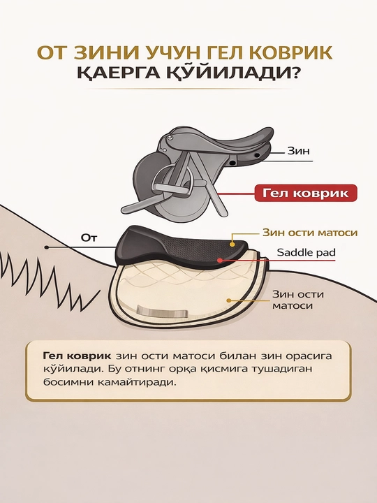 От учун зин ости вентиляцияли резина коврик (Saddle Pad Anti-Slip)