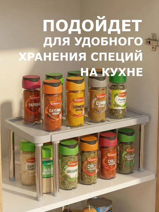 Раздвижная полка в шкаф на кухню, для специй, бутылок, органайзер-стеллаж