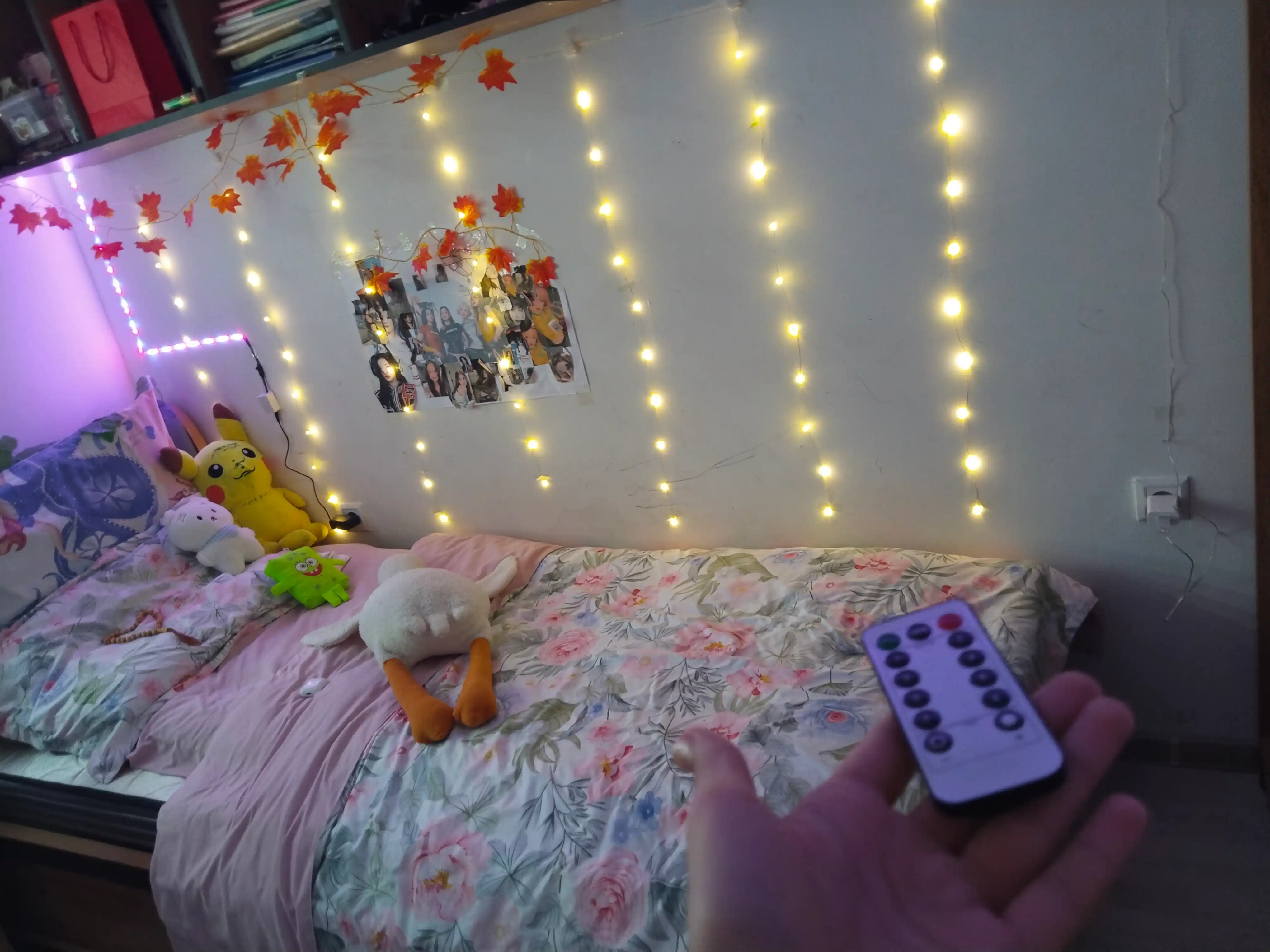 LED girlyanda pardasi Rosa 3x3, 3x2, 3x1 m — 8 rejim, pult, 10 ta ilgak, yangi yil uchun