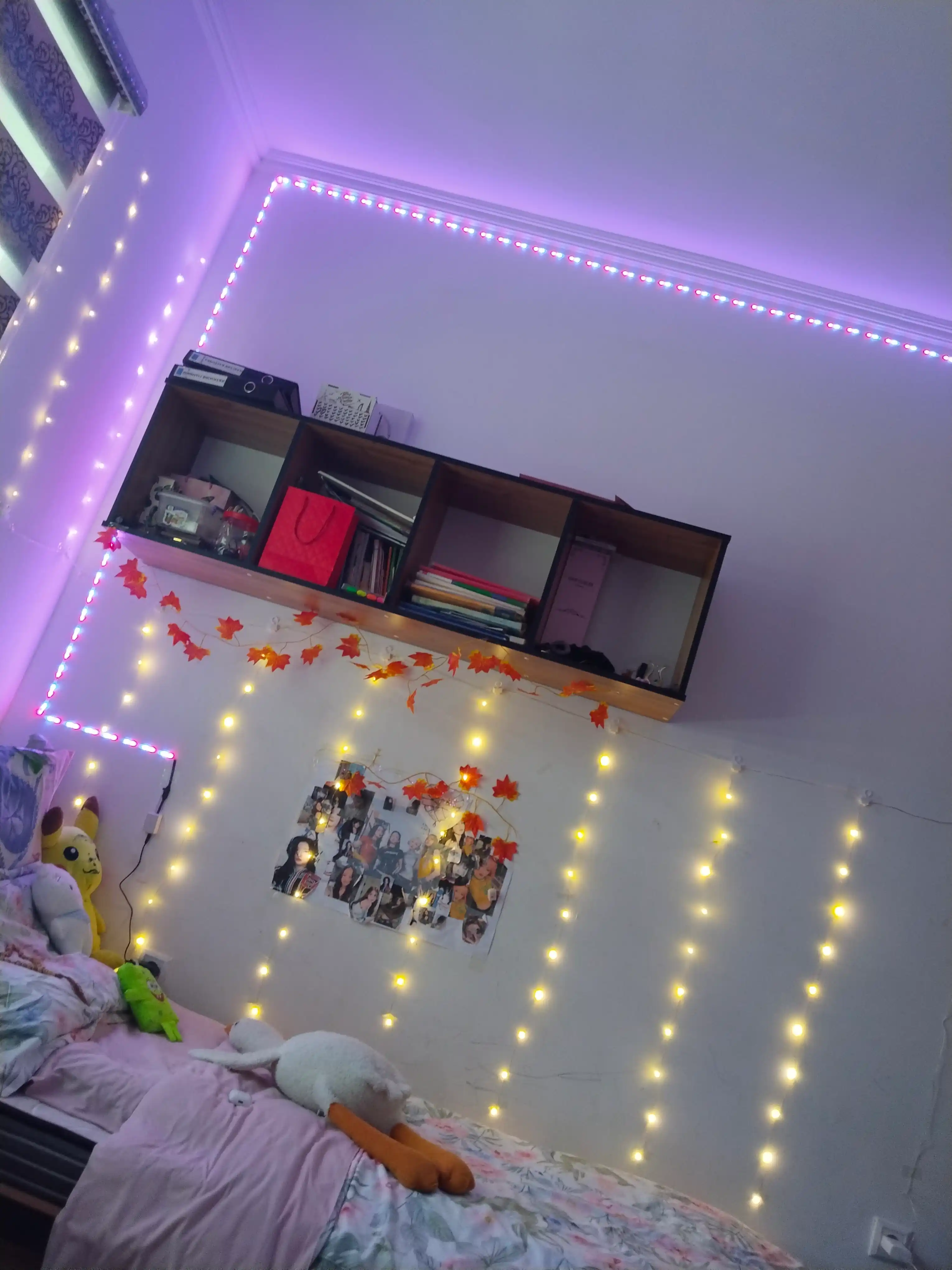 LED girlyanda pardasi Rosa 3x3, 3x2, 3x1 m — 8 rejim, pult, 10 ta ilgak, yangi yil uchun