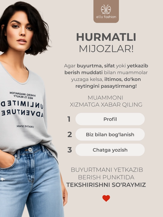 Ayollar uchun printli futbolka katta o‘lchamlar – ELLY FASHION
