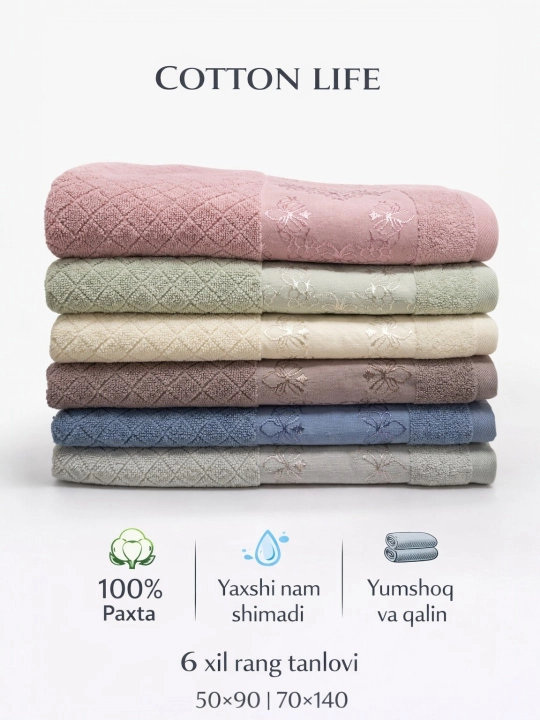 COTTON LIFE полотенце для лица и ванной, 100% хлопок, выбор семьи