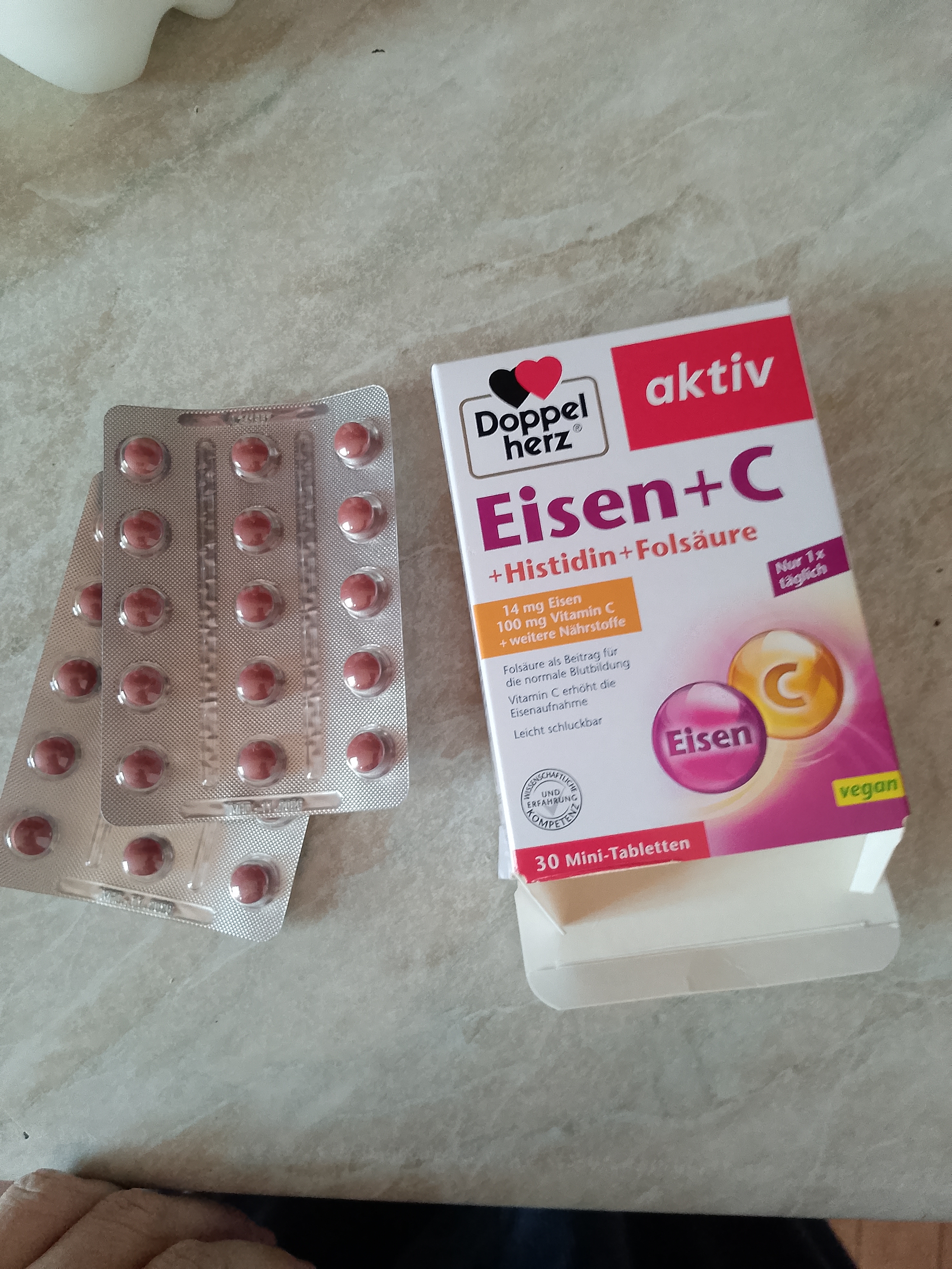 Doppelgerz Aktiv Temir moddasi + C + gistidin + foliy kislotasi tabletkalar №30