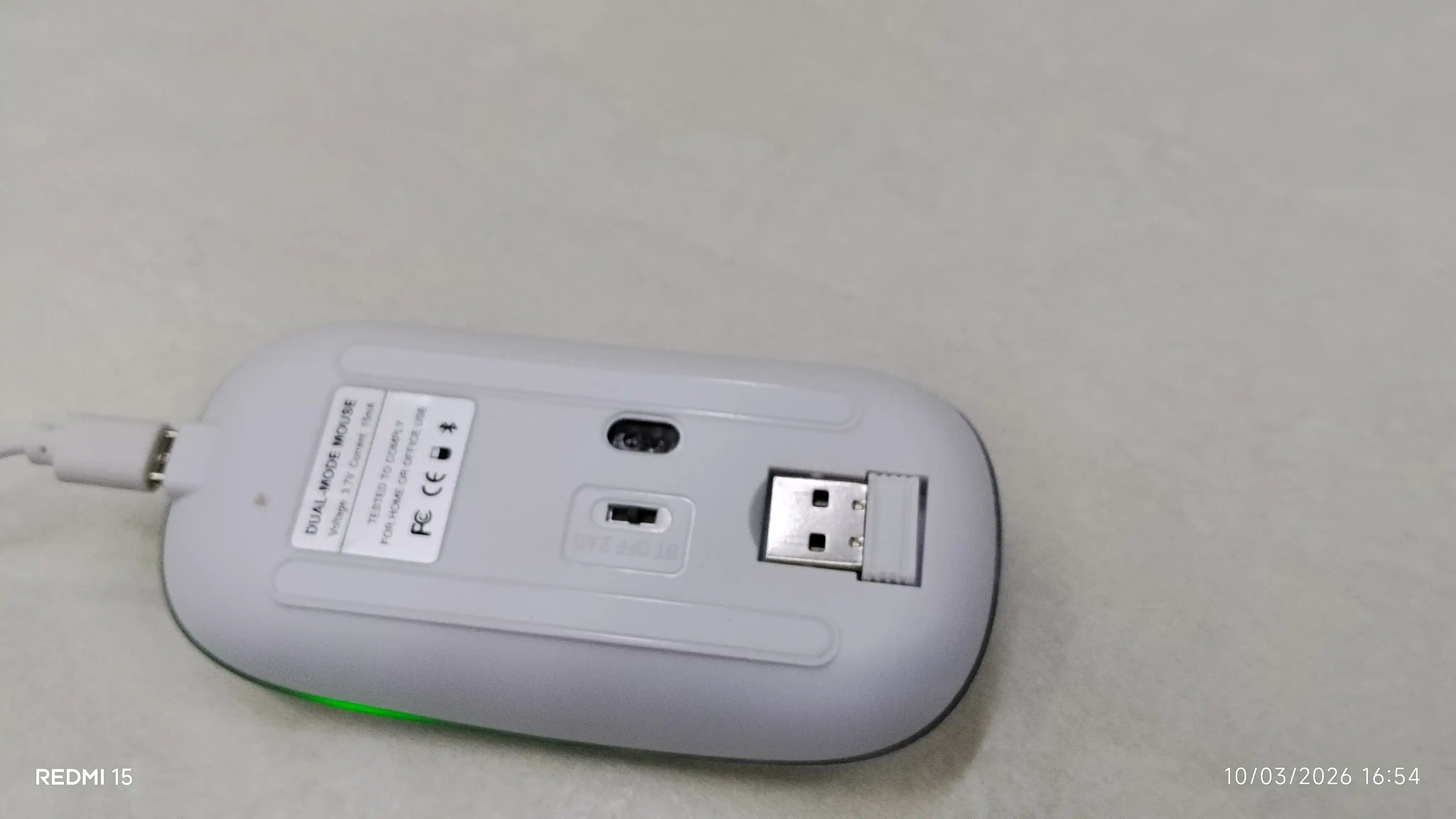 Simsiz sichqoncha, shovqinsiz,quvatlash bilan,Bluetooth USB adapteri va RGB
