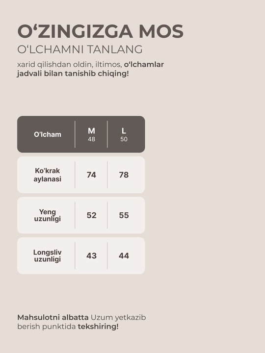 Kofta ayollar uchun  48-50 o‘lcham — Elly Fashion
