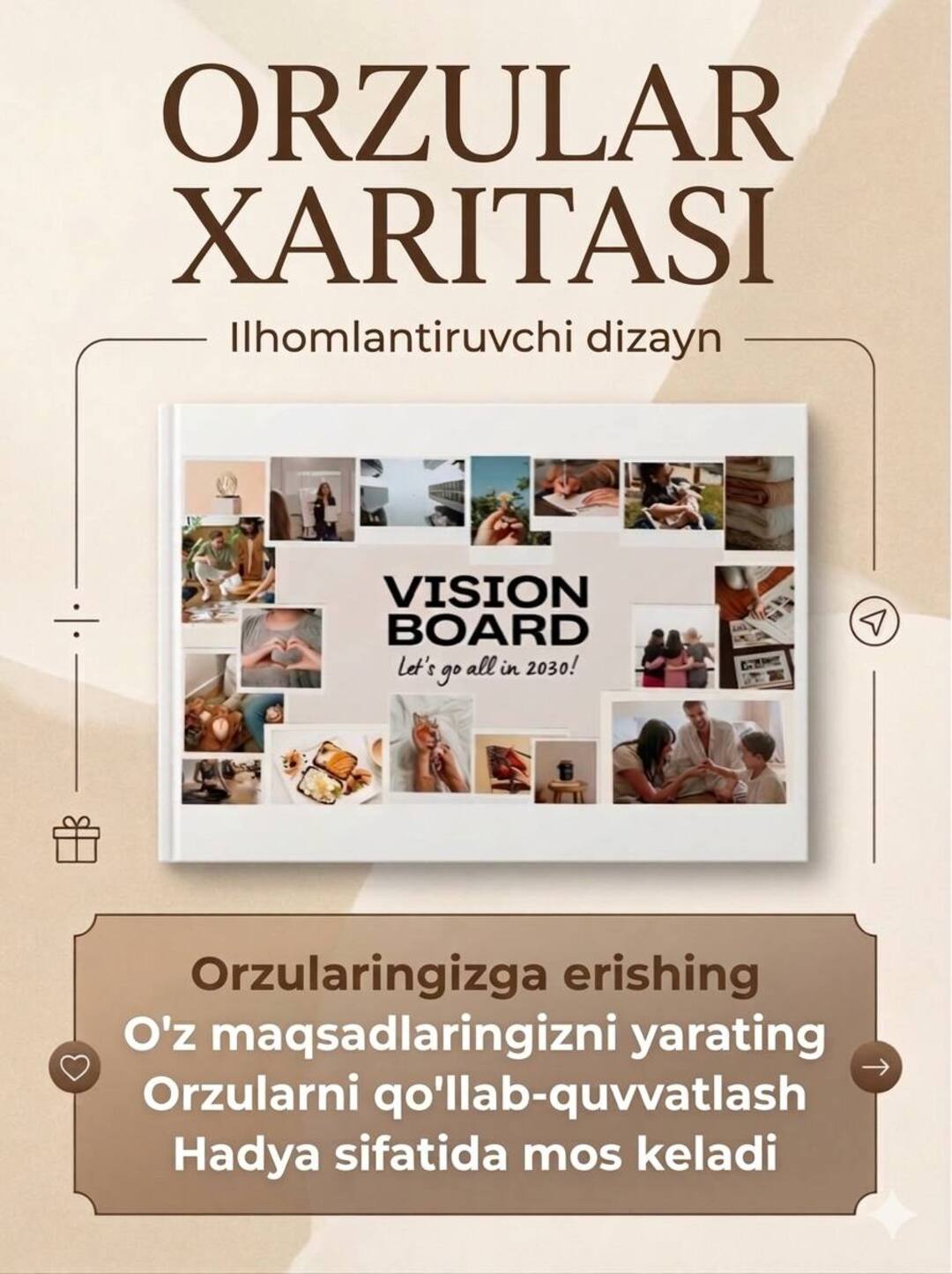 Orzular xaritasi – Vision Board to‘plami | Maqsad va orzularingizni rejalashtirish uchun - 