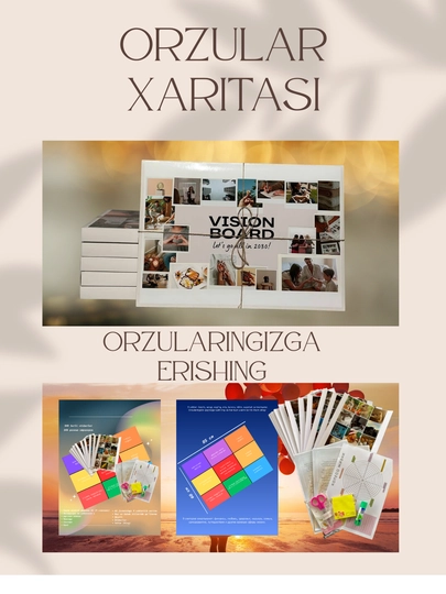 Orzular xaritasi – Vision Board to‘plami | Maqsad va orzularingizni rejalashtirish uchun