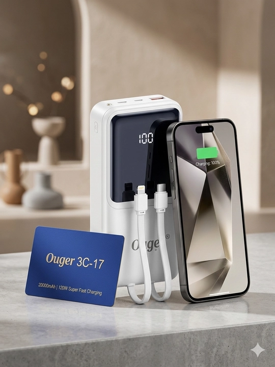 Powerbank Ouger 20,000 mAh — 120W Fast Charge: Заряжай на максимальной скорости! - 