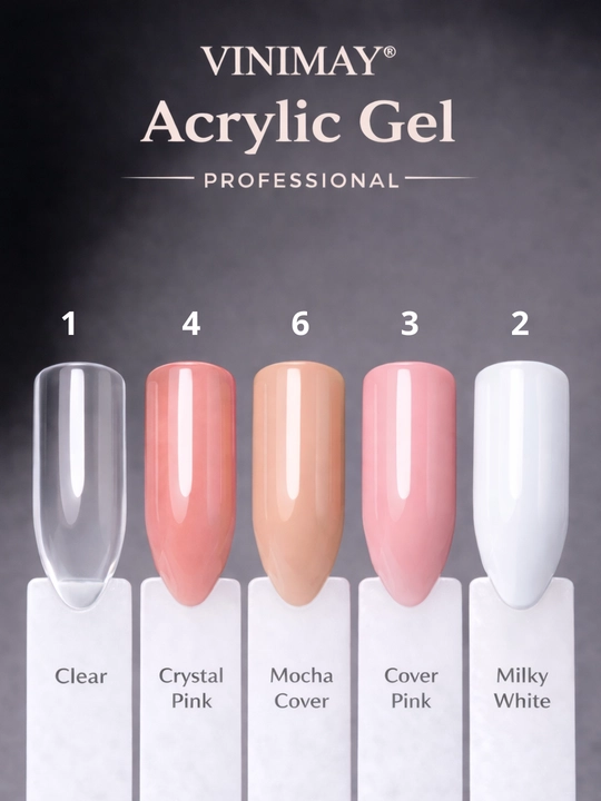 VINIMAY Acrylic Gel tirnoq uzaytirish va mustahkamlash uchun akril gel UV/LED, 30 ml