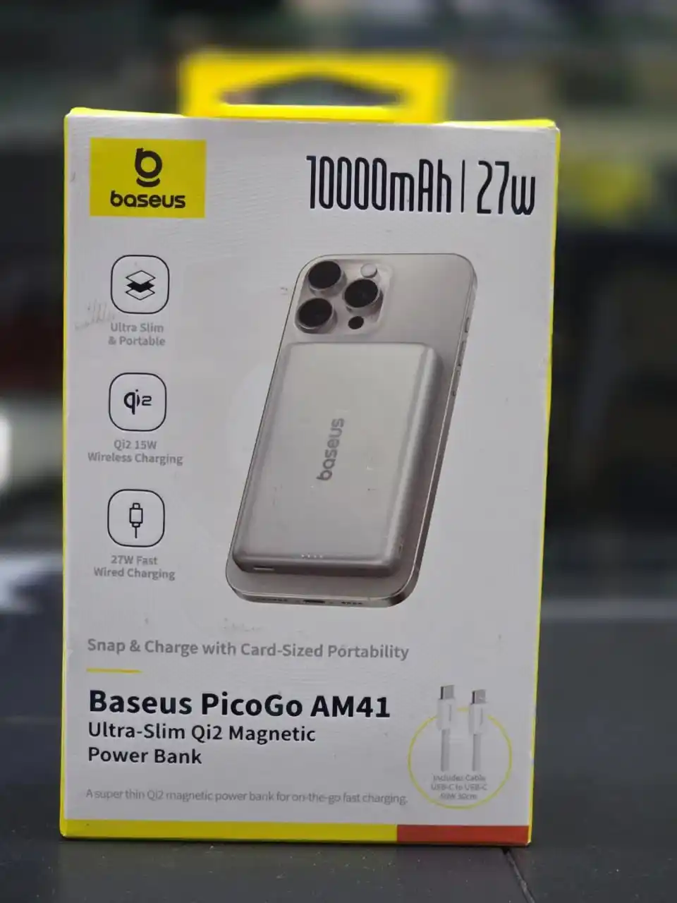 Baseus 10000mah 27w magsafe power bank picogo Am41 simsiz zaryadlash