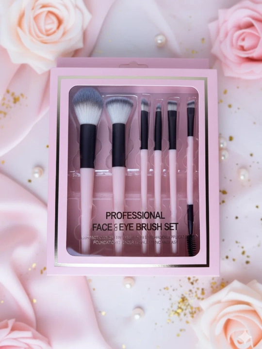 "HUDABEAUTY" professional yuz va ko'z bo'yanish cho'tkalari to'plami, 6 dona - 