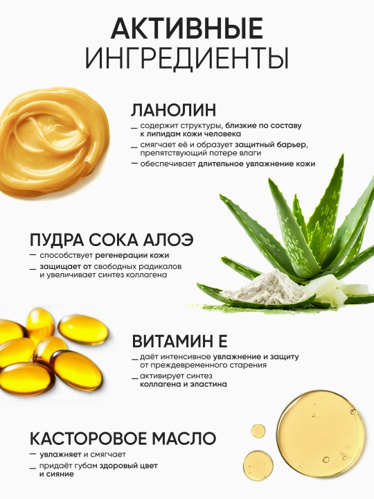 LIMONI Бальзам для губ, гигиенический, увлажняющий и питательный