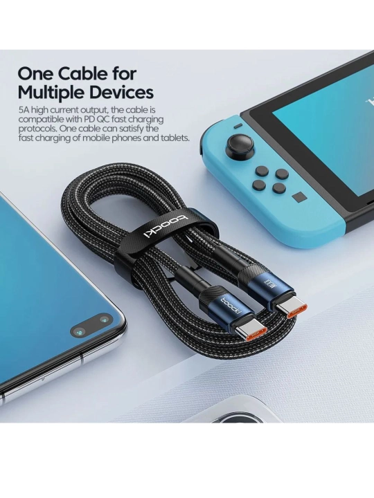 Super USB zaryadlash kabeli, tez zaryadlash uchun-A dan Type-C Toocki PD 3A gacha, 2m, 3m