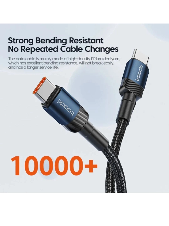 Super USB zaryadlash kabeli, tez zaryadlash uchun-A dan Type-C Toocki PD 3A gacha, 2m, 3m