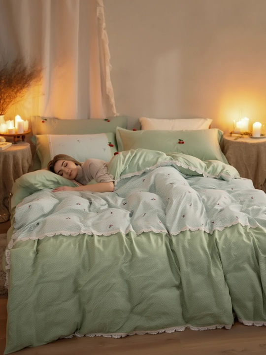 Choyshab to'plami, satin va jatka, 4 donaliak, paxta, EMEN BRAND to`plami - 