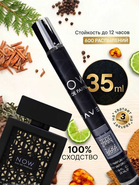 Erkaklar uchun atir, Now Rave Lattafa, Now atir, sovg'a uchun, 35 ml  - 