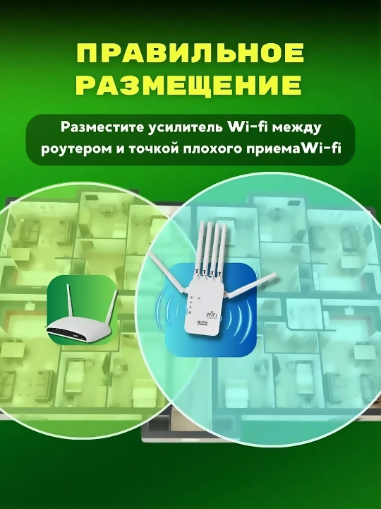 Мощный усилитель сигнала WiFi мини-роутер, репитер 3 в 1 вай фай беспроводной