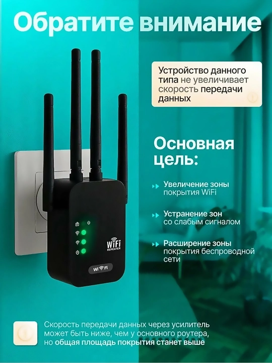 Мощный усилитель сигнала WiFi мини-роутер, репитер 3 в 1 вай фай беспроводной
