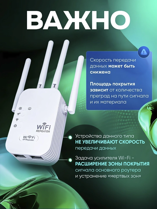 Мощный усилитель сигнала WiFi мини-роутер, репитер 3 в 1 вай фай беспроводной