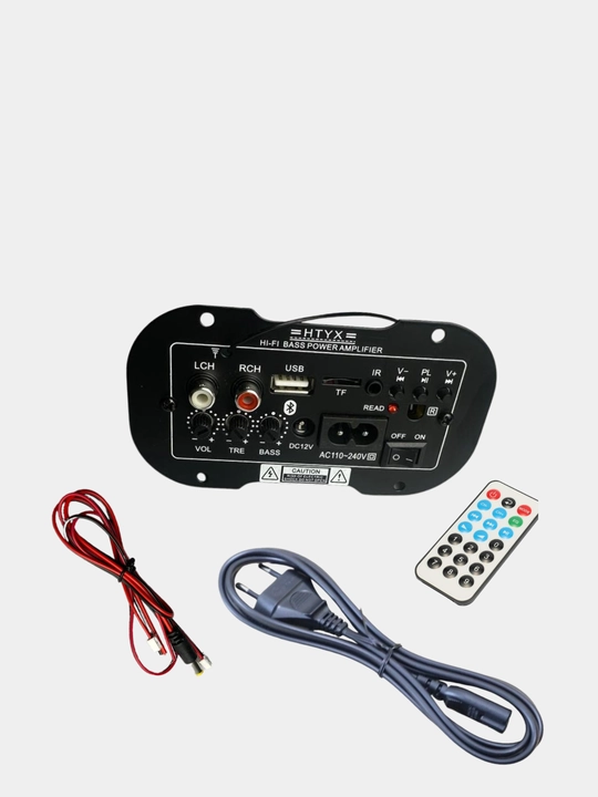 HI-FI BASS — Bluetooth усилитель 1.1 канала, USB, TF, AUX, FM, питание 12В/220В, 30Вт