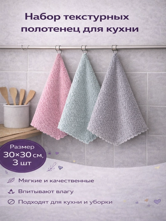 Oshxona sochiqlari mikrofibra matodan, yumshoq va namlikni yaxshi shimadi - 