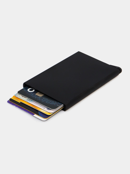 RFID himoyali metall kartxolder – 6 ta karta uchun ultrayupqa alyuminiy hamyon