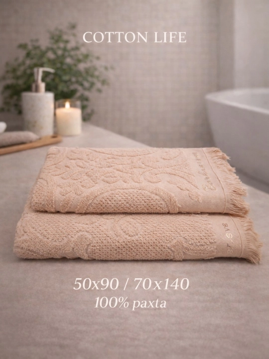 COTTON LIFE Полотенце для лица и ванной | 100% хлопок | Красивый дизайн | Выбор семьи - 
