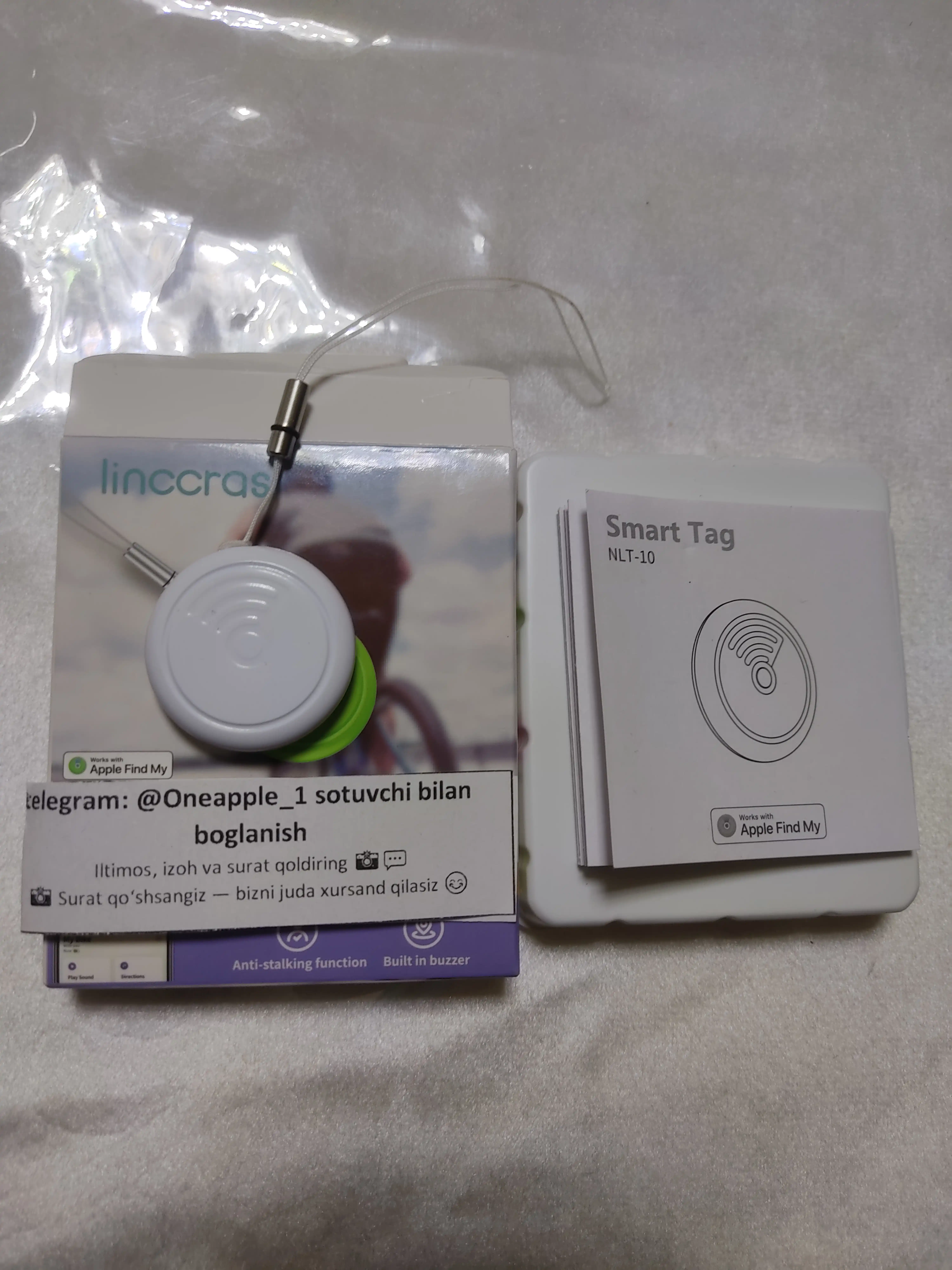 Поисковый Bluetooth-трекер для вещей - совместим с Локатор, аналог AirTag, iOS MFi