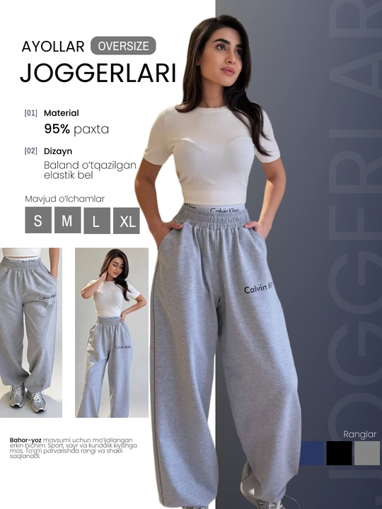 Ayollar shimlari oversayz, qizlar uchun shimlar va baggy jogger