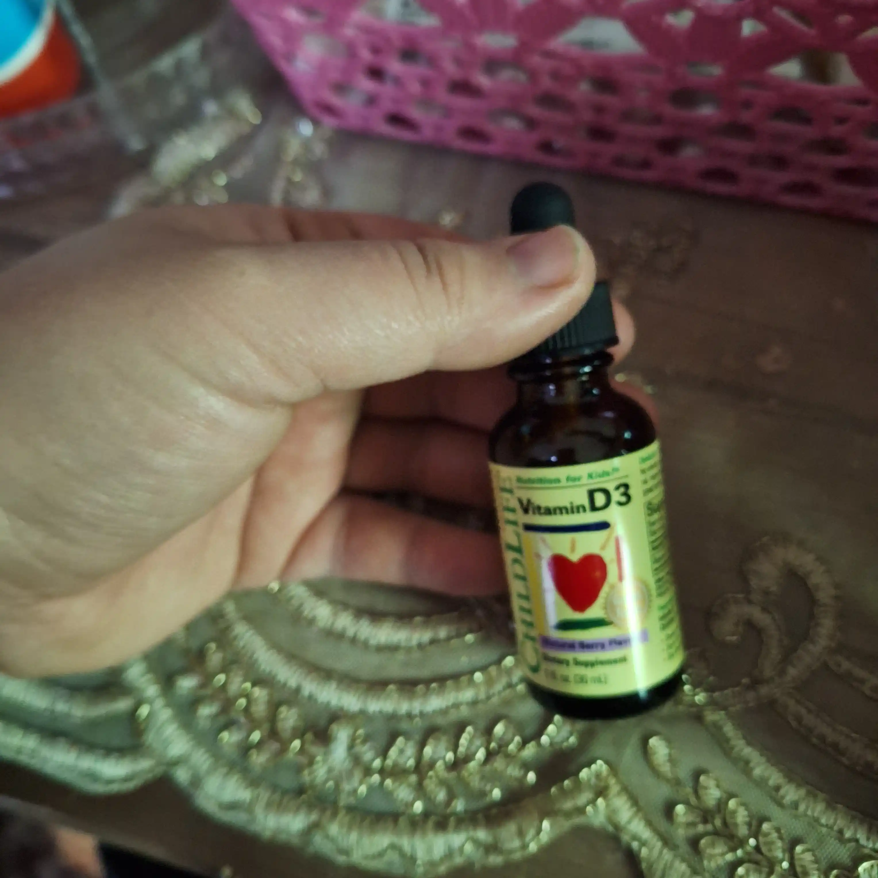 Vitamin D 3 Childlife Essentials 500 ME, meva ta'mi bilan, 30 ml, bolalarga vitamin D
