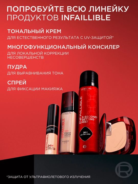 Пудра L'Oreal Paris Infaillible 24H Fresh Wear, нового поколения, тон 20, 30 мл