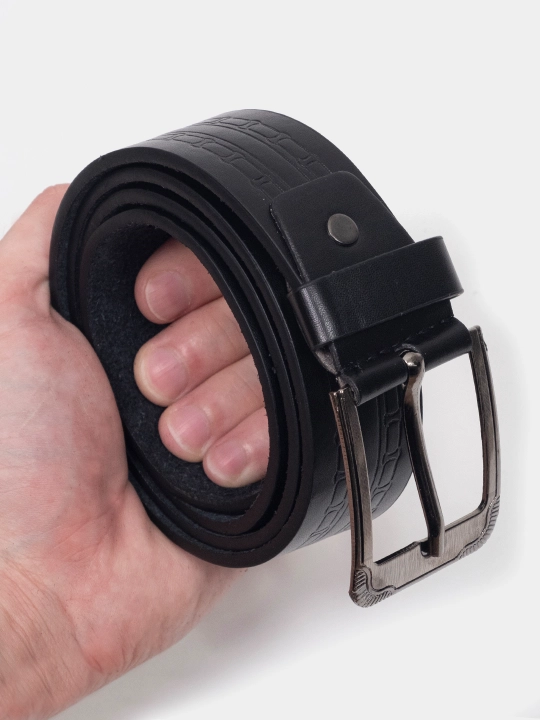 Alyuminiy qisqichli dermantin kamar, 123 sm, kengligi 36 mm