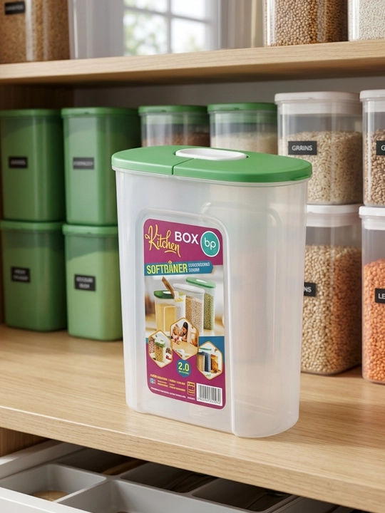 Oshxona uchun qulay 2,5 litrli plastik konteyner, mahsulotlarni toza va tartibli saqlaydi