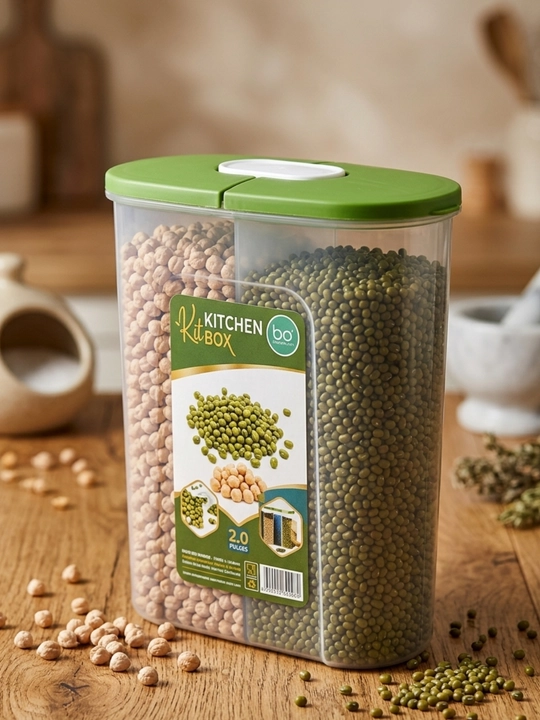 Oshxona uchun qulay 2,5 litrli plastik konteyner, mahsulotlarni toza va tartibli saqlaydi