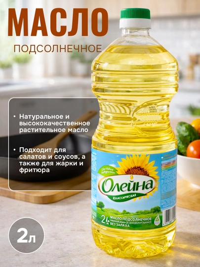 Масло подсолнечное Олейна, 2 л — GROCERY-P0052F9