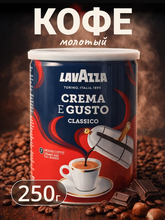 Кофе молотый Lavazza Crema&Gusto, 250 гр - 
