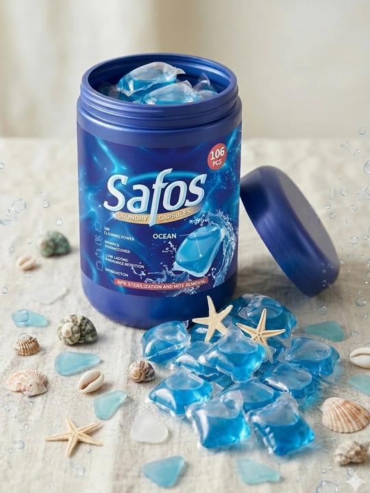 Safos Laundry Companion kir yuvish kapsulalari, xushbo‘y hidli lavanda, okean, sakura 106 dona