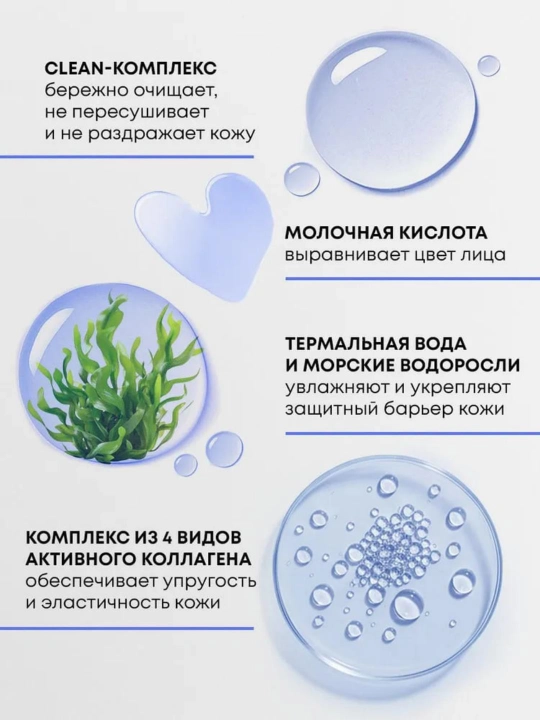 Пенка для умывания лица THERMAL LINE мульти-уход очищение и увлажнение 200мл