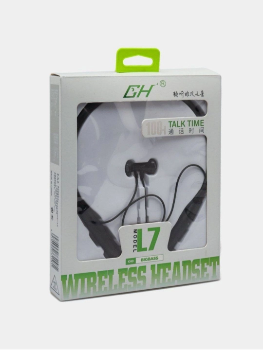 GH L7 Bluetooth Sport Quloqchin Bo‘yinga osiladigan Simsiz Naushnik, Mikrofon, Kuchli Bass