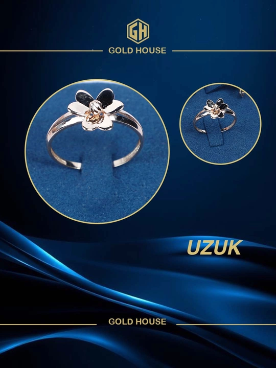 Gold House oltin taqinchoqlar to'plami: sirg'alar va uzuk, 3.4 g - 