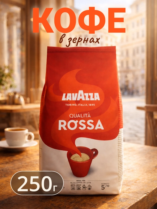 Кофе зерновой "Lavazza Rossa" 1000 гр - 