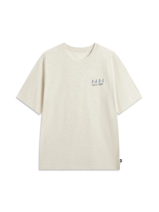 Мужская футболка Li-Ning BADFIVE AHSW003 Oversize из плотного хлопка - 