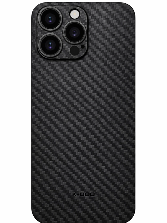 K-DOO Air Carbon Skin karbon g‘ilof iPhone 16 Pro / 16 Pro Max / 17 Pro Max