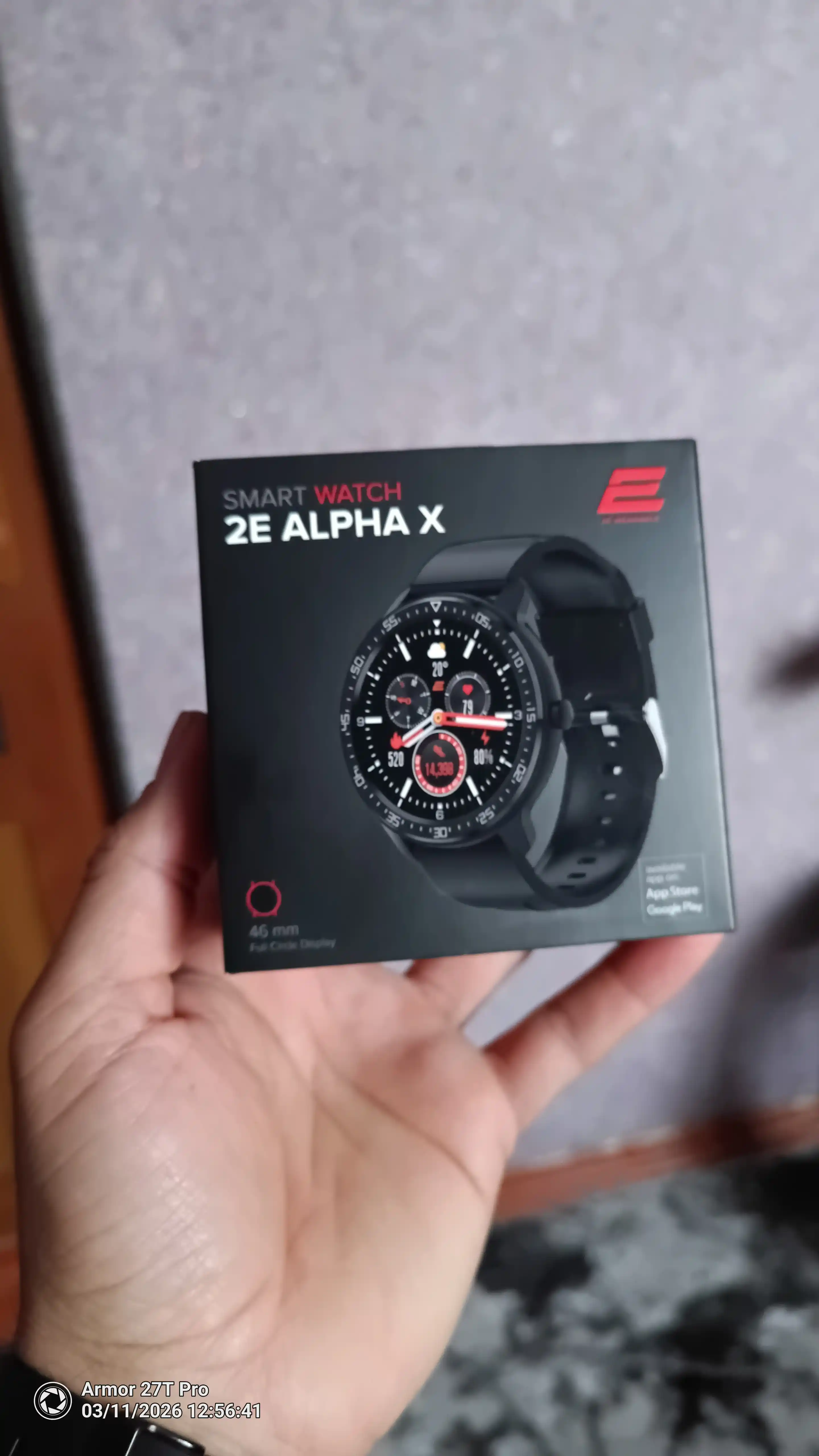 Smart Watch 2E Alpha X 46 mm, Bluetooth 5.0, 280 mA/soat, IP68, qadam o‘lchagich, pulsometr