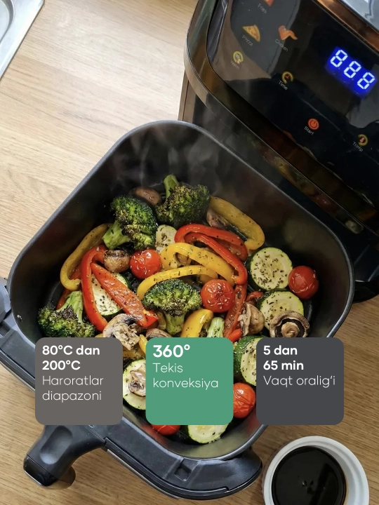 Аэрогриль Vidarte 6 л / 10 л, 1600 Вт, мультипечь Air Fryer
